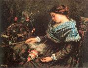 Courbet, Gustave The Sleeping Spinner china oil painting artist